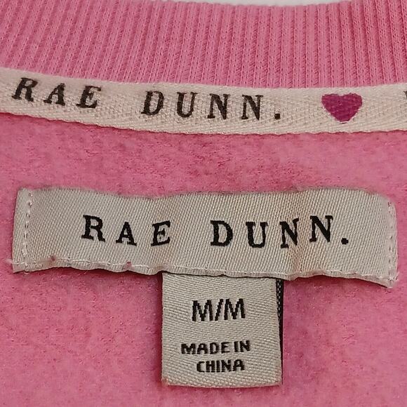 Rae Dunn Sweatshirt Women's Medium Pink LOVE Hi Low Lightweight Super Soft - Picture 2 of 8